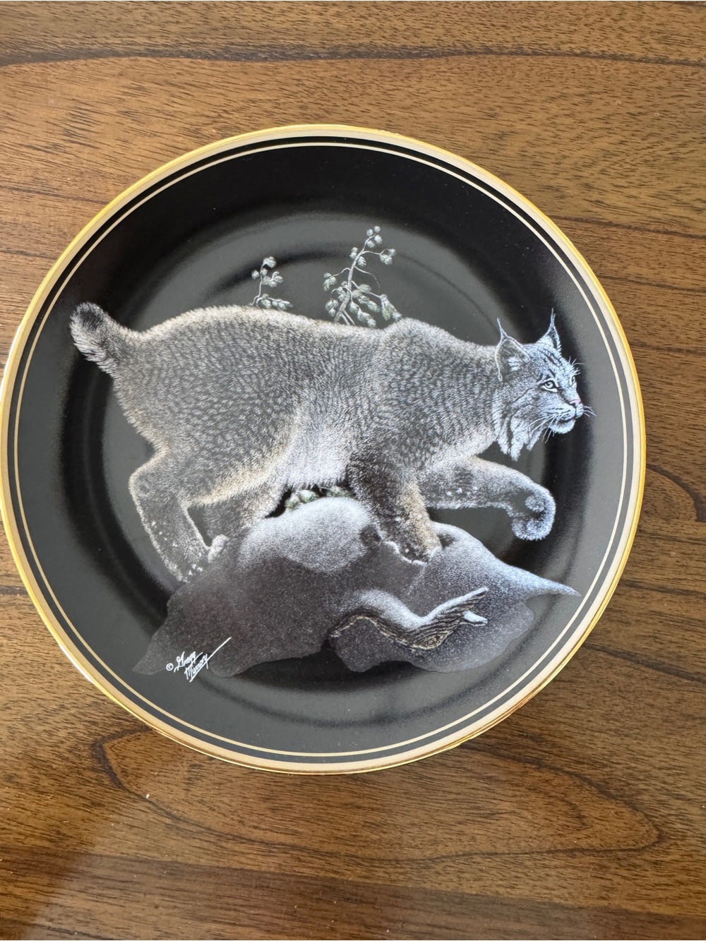 Hamilton Collection “Lynx” Collector Plate – Greg Murray – 1992